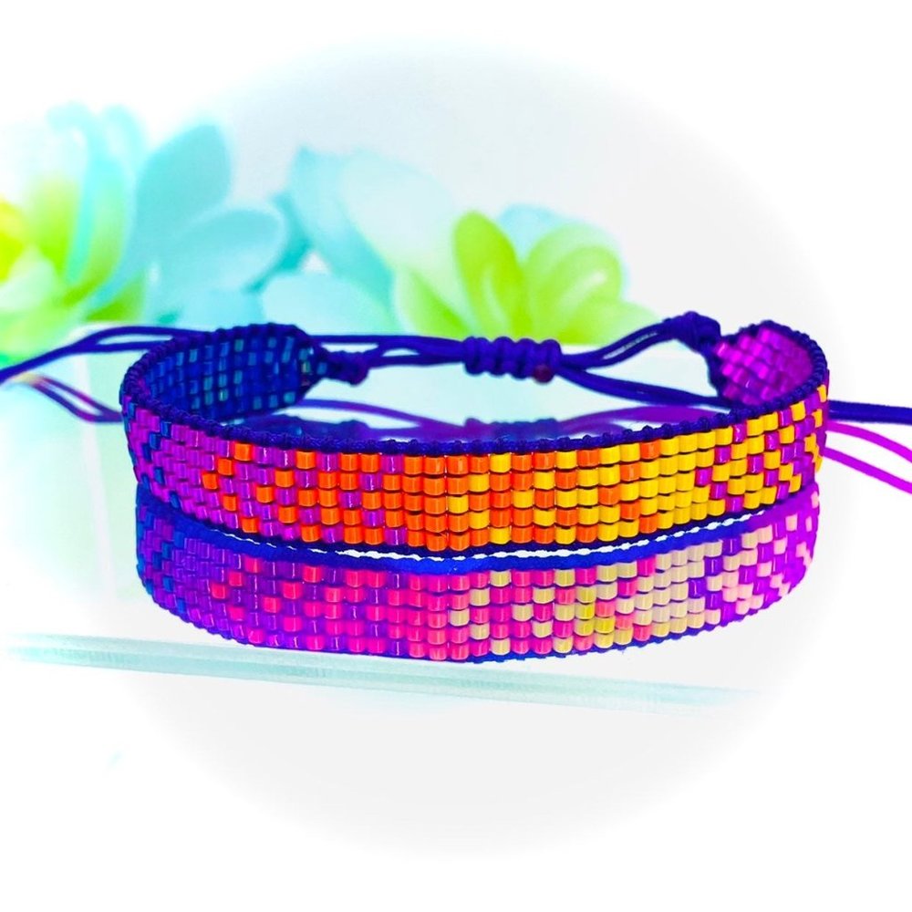 Woven miyuki/rice bead bracelet